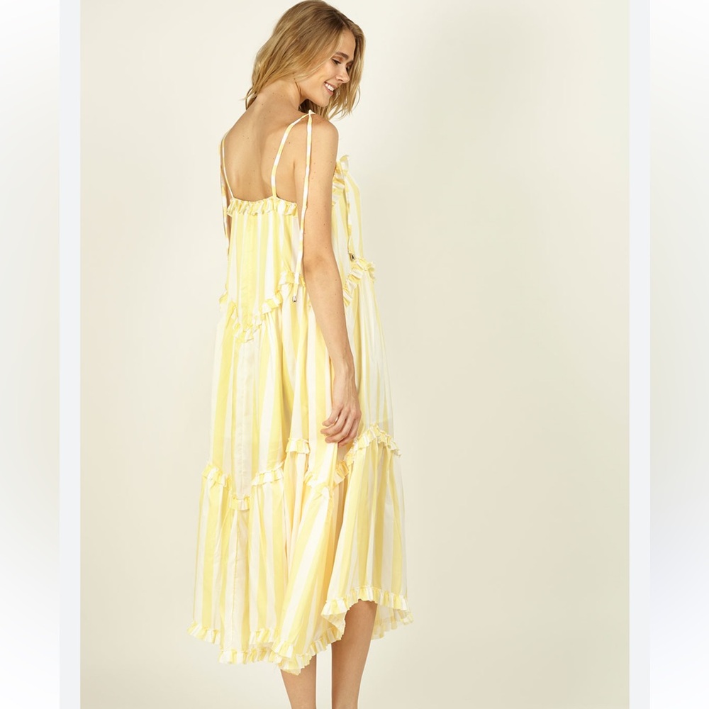Zimmermann Yellow and White Asymmetrical Dress - Picture 3 of 11